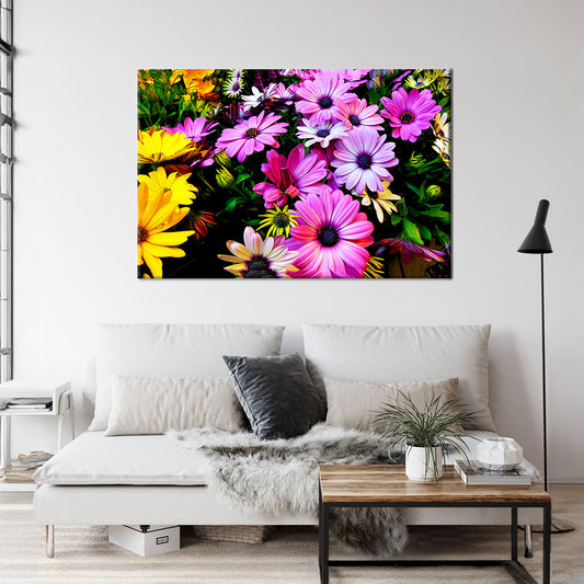Spring Flowers Framed Canvas
