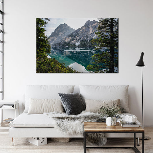 Grasky Mountain scene Framed Canvas
